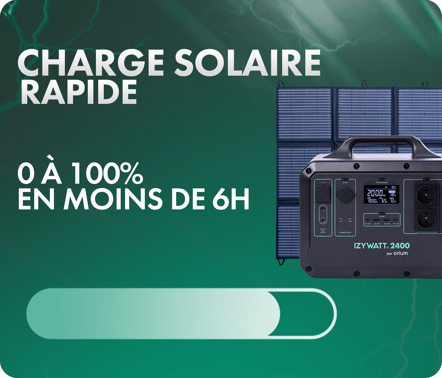 Station d'énergie portable 2400 W + panneau solaire pliant 400 W - Orium