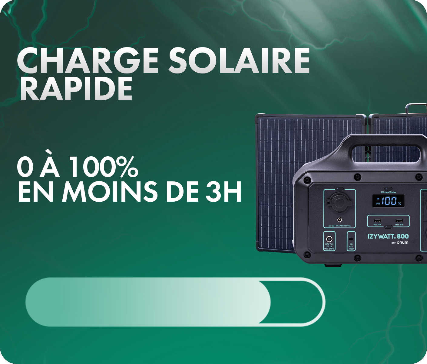 Pack station d'énergie IZYWATT 800 + panneau solaire 200W