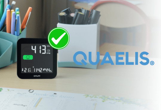 capteur de qualitée de l'air Quaelis, Orium, école élémentaire, mesure, réglementation